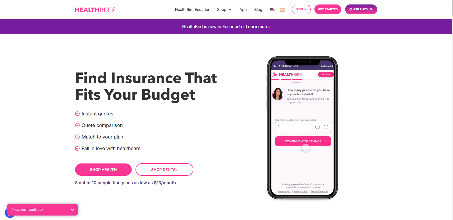 HealthBird Platform Interface