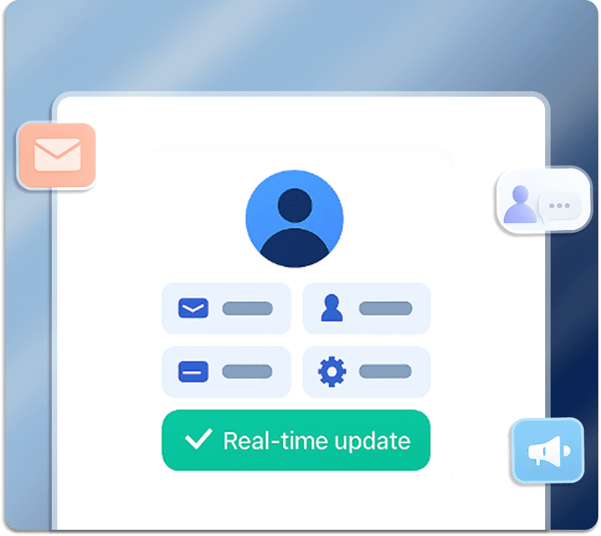 Chat interface updating Salesforce contact and account information