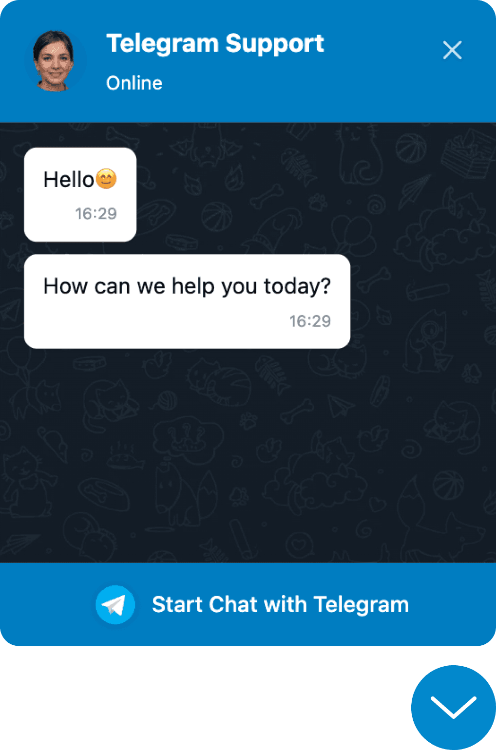 Telegram Chat Widget for Your Website