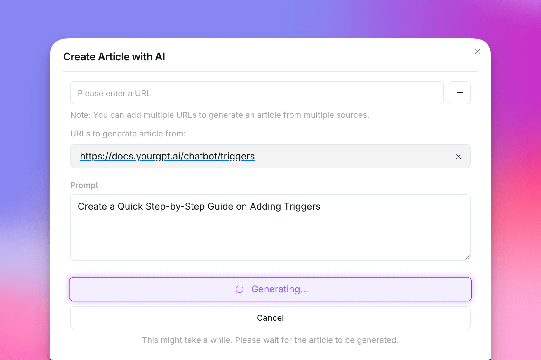 Create Articles with AI