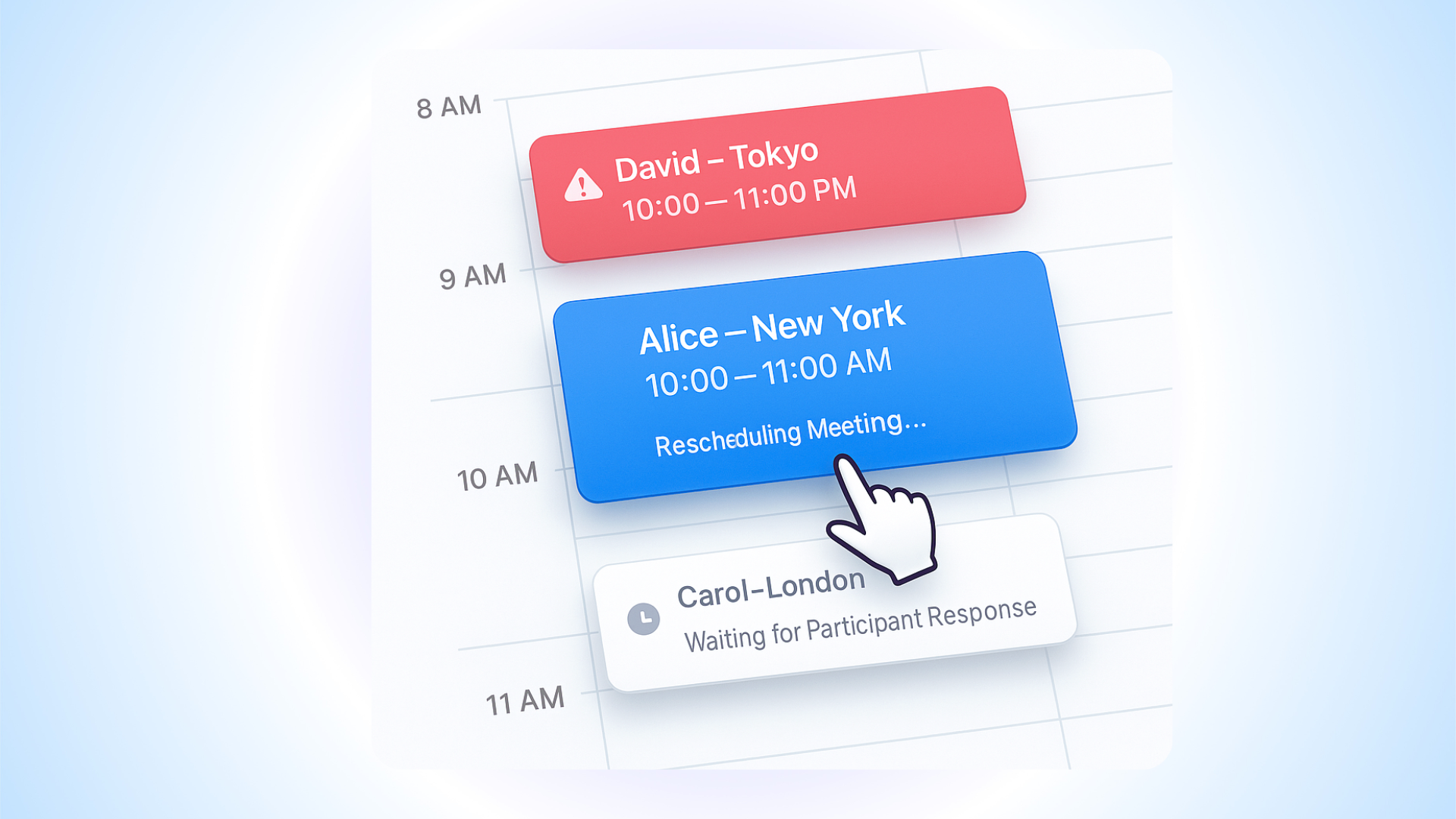 Step 1: Coordinate meeting times with each participant manually