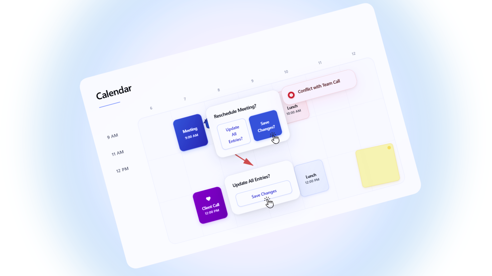 Step 3: Update calendar entries after every reschedule