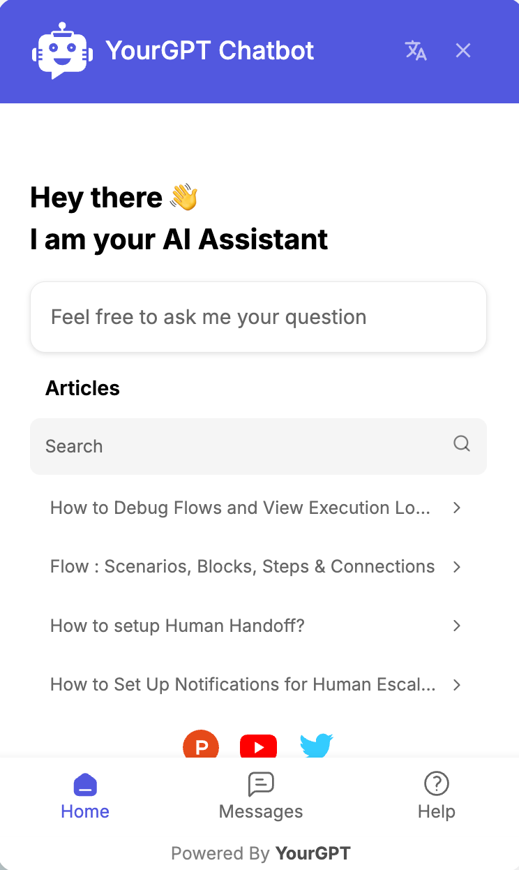 YourGPT ecommerce chat widget helping shoppers complete orders