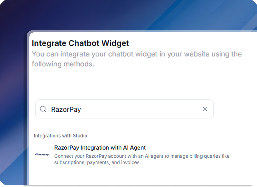 Setup Razorpay Template