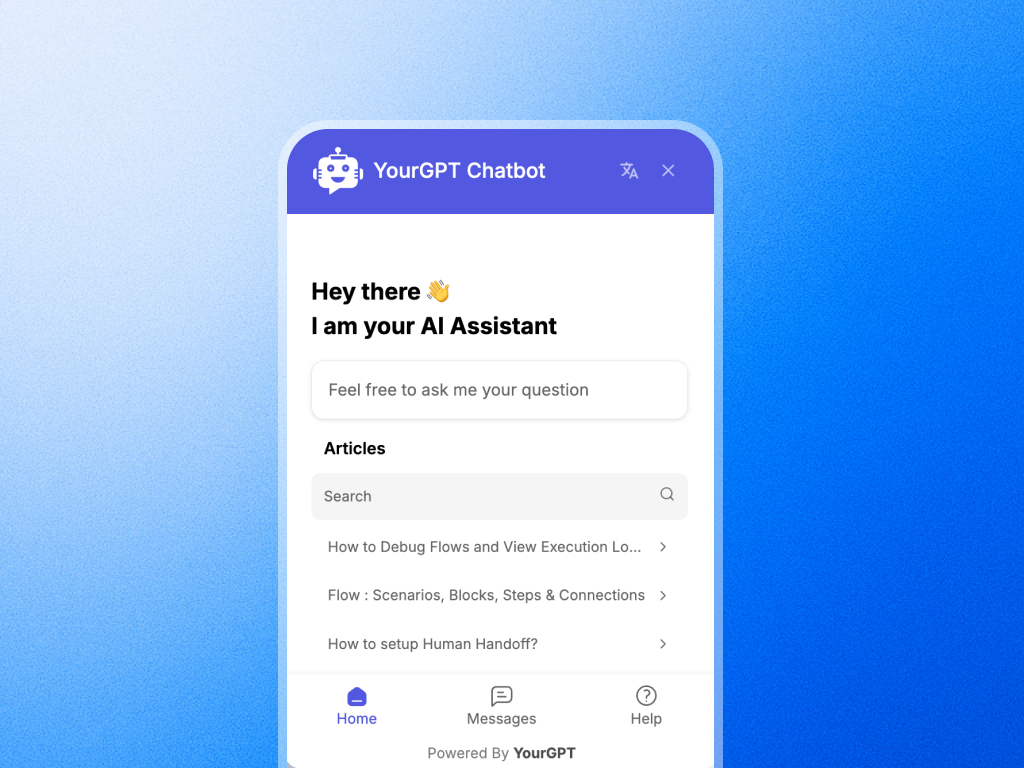 No-code chatbot builder interface