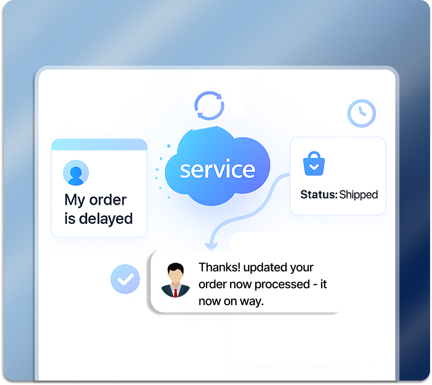 Chatbot resolving support requests using Salesforce case data