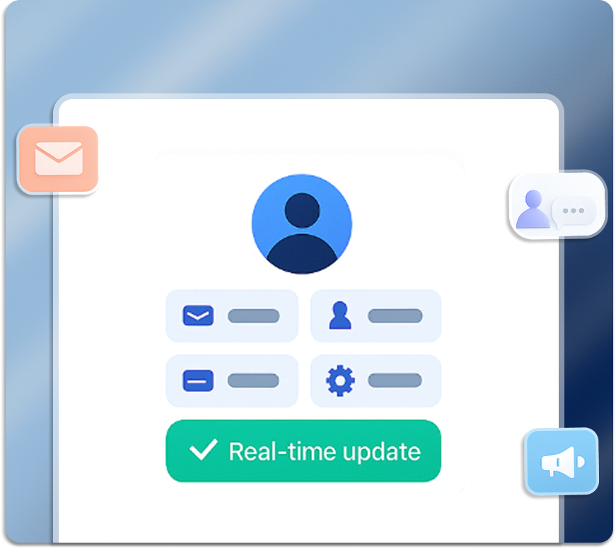 Chat interface updating Salesforce contact and account information