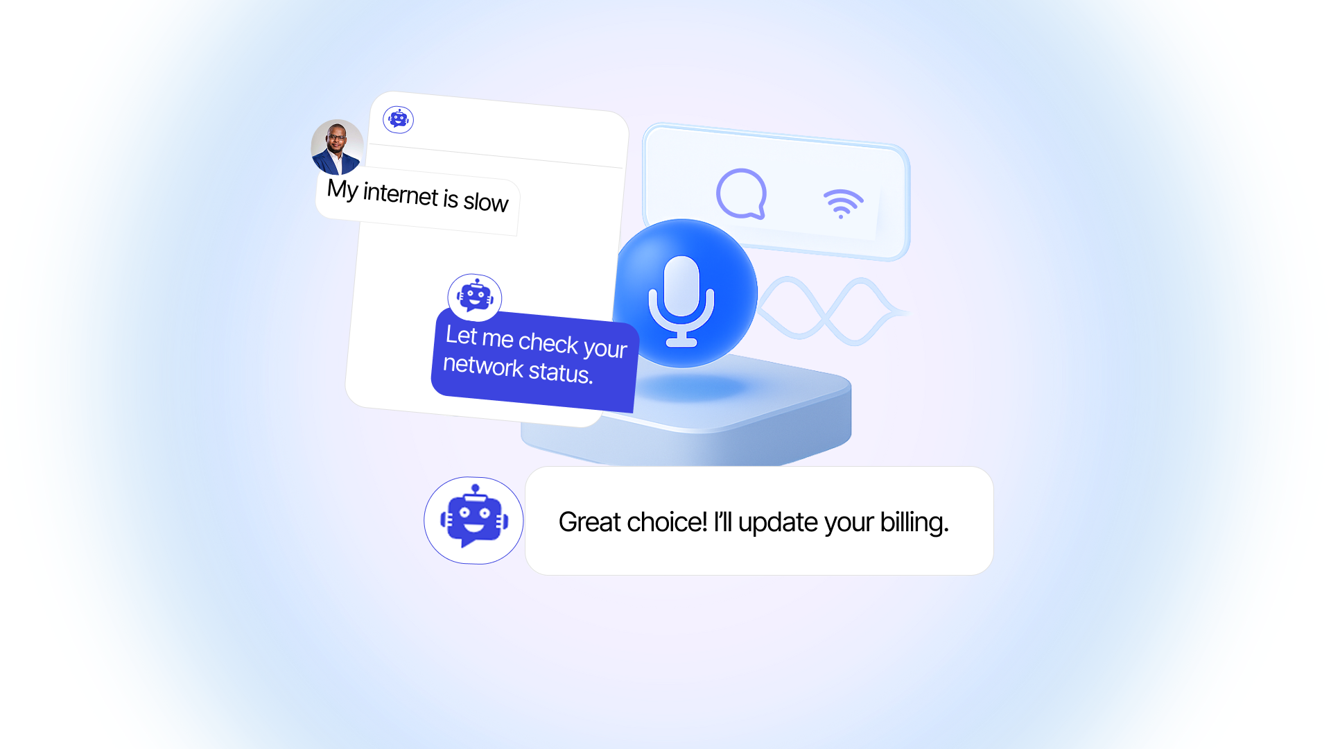 YourGPT AI chatbot handles conversations through voice or chat - step 2 workflow demonstration
