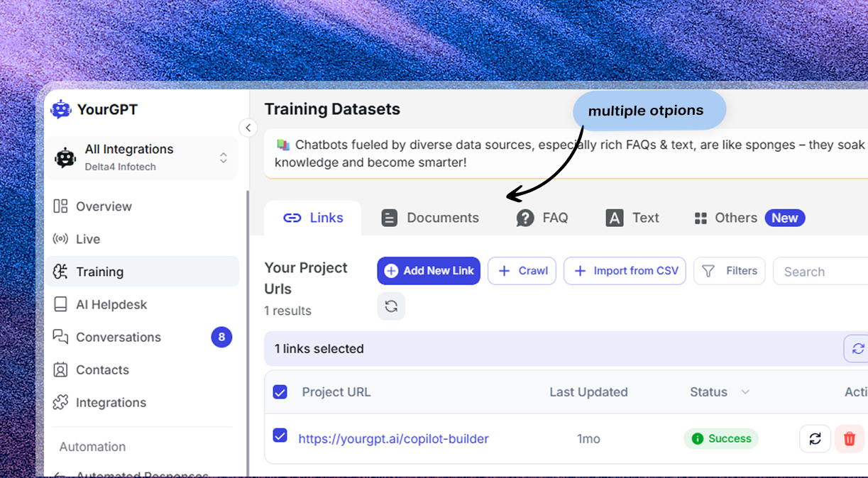 Train AI with your data illustration