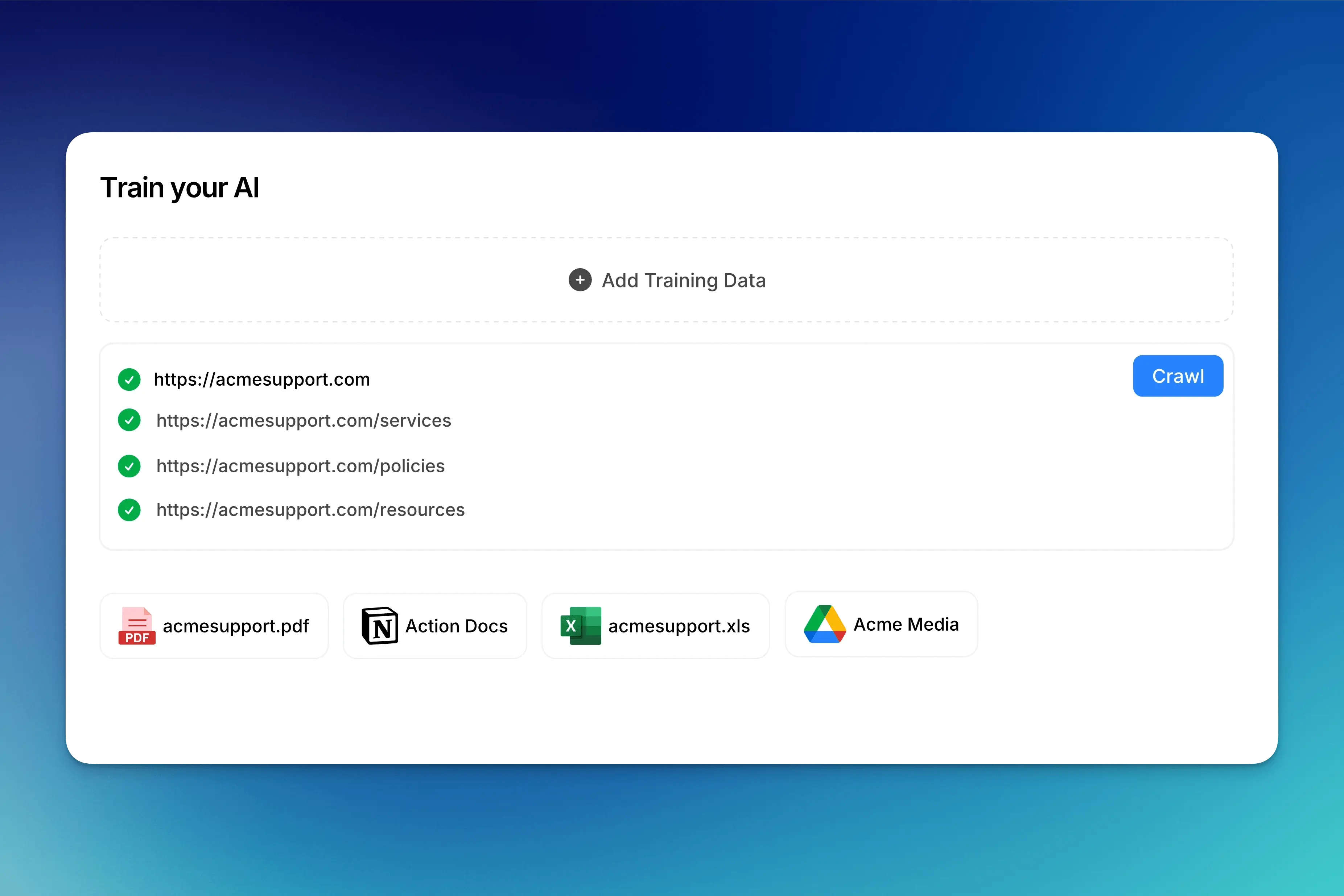 Custom Knowledgebase preview